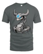 Cool Rock Snake Golem Creature Fantasy Graphic Soft Tshirt - gray t-shirt on white background