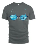Aesthetic Cosmic Eyewear Surreal Sea Galaxy Premium Tshirt - gray t-shirt on white background