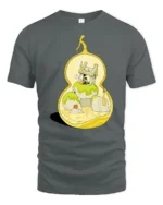 Creative Tiny World Zen Gourd Sanctuary Graphic Soft Tshirt - gray t-shirt on white background