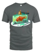 Unique Jelly Pond Cake With Koi Fish Fantasy Soft Tshirt - gray t-shirt on white background