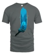 Creative Artist Palette Paintbrush Waterfall Premium Soft Tshirt - gray t-shirt on white background
