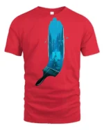 Creative Artist Palette Paintbrush Waterfall Premium Soft Tshirt - red t-shirt on white background