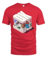 Retro Isometric OK Tech and Gaming Sanctuary Soft Tshirt - red t-shirt on white background