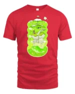Surreal Frog Pond Terrarium Fishing Aesthetic Soft Tshirt - red t-shirt on white background