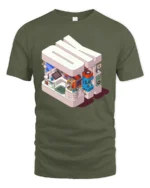 Retro Isometric OK Tech and Gaming Sanctuary Soft Tshirt - military green t-shirt on white background