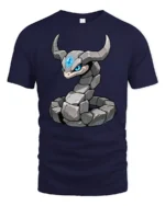 Cool Rock Snake Golem Creature Fantasy Graphic Soft Tshirt - navy t-shirt on white background