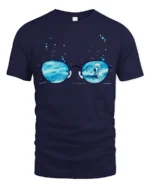 Aesthetic Cosmic Eyewear Surreal Sea Galaxy Premium Tshirt - navy t-shirt on white background