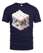 Retro Isometric OK Tech and Gaming Sanctuary Soft Tshirt - navy t-shirt on white background