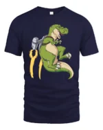 Epic Jetpack T-Rex Dinosaur Flight Graphic Tee - navy t-shirt on white background