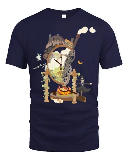 Magical Fire Demon Cooking Breakfast Premium Tee - navy t-shirt on white background