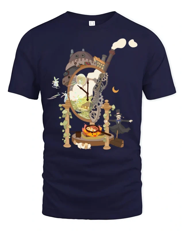 Magical Fire Demon Cooking Breakfast Premium Tee - navy t-shirt on white background
