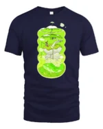Surreal Frog Pond Terrarium Fishing Aesthetic Soft Tshirt - navy t-shirt on white background