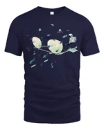 Surreal Space Astronaut Eyeglasses Fish Graphic Soft Tshirt - navy t-shirt on white background