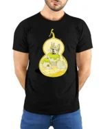 Creative Tiny World Zen Gourd Sanctuary Graphic Soft Tshirt - model wearing black tee with hands behind back