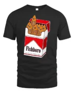 Funny Fishboro 20 Filter Fishettes Vintage Cigarette Tshirt - black t-shirt on white background
