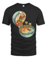 Magical Tropical Island Pokéball Pocket World Graphic Tshirt - black t-shirt on white background