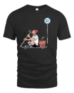 Hipster Old Man Skateboard Dog Commuter Funny Graphic Tee - black t-shirt on white background
