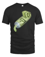 Creative Artistic Toothpaste Squeeze Money Cash Graphic Tshirt - black t-shirt on white background