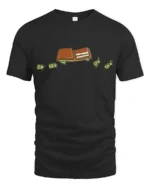Funny Flying Money Wallet Financial Humor Graphic Tee - black t-shirt on white background