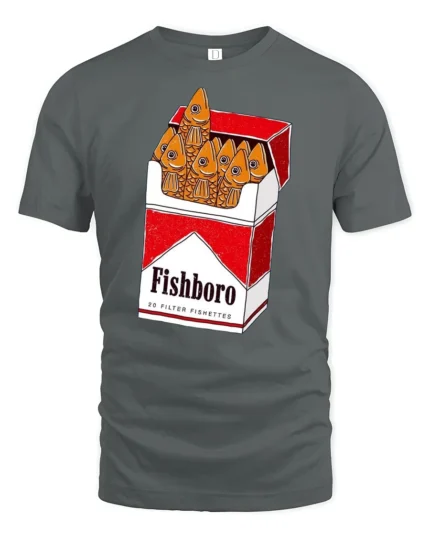 Funny Fishboro 20 Filter Fishettes Vintage Cigarette Tshirt - gray t-shirt on white background
