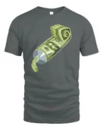 Creative Artistic Toothpaste Squeeze Money Cash Graphic Tshirt - gray t-shirt on white background