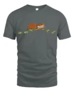 Funny Flying Money Wallet Financial Humor Graphic Tee - gray t-shirt on white background