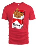 Funny Fishboro 20 Filter Fishettes Vintage Cigarette Tshirt - red t-shirt on white background