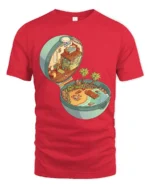 Magical Tropical Island Pokéball Pocket World Graphic Tshirt - red t-shirt on white background
