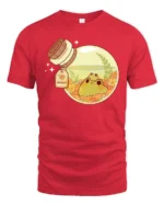 Adorable Cottagecore Frog Potion Bottle Aesthetic Soft Tshirt - red t-shirt on white background