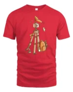 Vintage Aesthetic Camera Gear Forest Adventure Cotton Tshirt - red t-shirt on white background