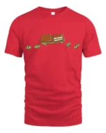 Funny Flying Money Wallet Financial Humor Graphic Tee - red t-shirt on white background