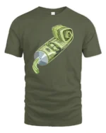 Creative Artistic Toothpaste Squeeze Money Cash Graphic Tshirt - military green t-shirt on white background