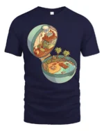 Magical Tropical Island Pokéball Pocket World Graphic Tshirt - navy t-shirt on white background