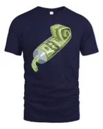 Creative Artistic Toothpaste Squeeze Money Cash Graphic Tshirt - navy t-shirt on white background