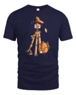 Vintage Aesthetic Camera Gear Forest Adventure Cotton Tshirt - navy t-shirt on white background