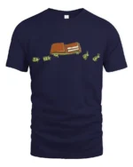 Funny Flying Money Wallet Financial Humor Graphic Tee - navy t-shirt on white background