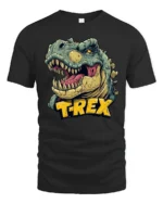 Cool Roaring Tyrannosaurus Rex Jurassic Legend Soft Tshirt - black t-shirt on white background