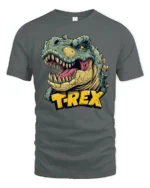 Cool Roaring Tyrannosaurus Rex Jurassic Legend Soft Tshirt - gray t-shirt on white background
