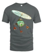 Hovering Magnetic Robot Eye Propeller Science Fiction Tshirt - gray t-shirt on white background