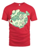 Aesthetic Teacup Terrarium Nature Explorer Graphic Soft Tee - red t-shirt on white background