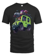 Adventure Painter Green Offroad Car Home Improvement Tshirt - black t-shirt on white background
