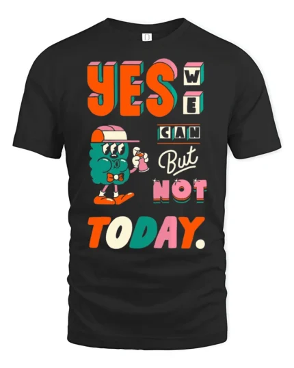 Sassy Procrastination Graffiti Monster Retro Graphic Tshirt - black t-shirt on white background
