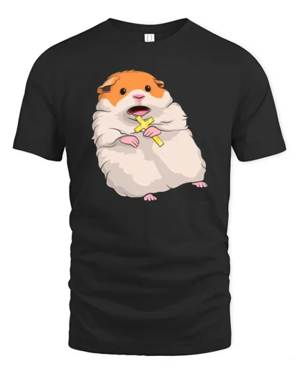 Shocked Hamster Holy Cross Meme Funny Graphic Tshirt - black t-shirt on white background