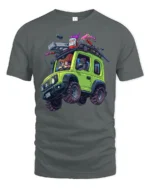Adventure Painter Green Offroad Car Home Improvement Tshirt - gray t-shirt on white background