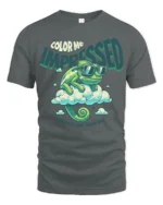 Cool Chameleon Color Me Impressed Retro Cloud Graphic Tshirt - gray t-shirt on white background