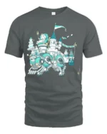 Splendid Mechanical Rabbit Castle Birthday Party Graphic Tee - gray t-shirt on white background
