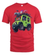 Adventure Painter Green Offroad Car Home Improvement Tshirt - red t-shirt on white background