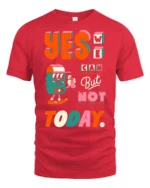 Sassy Procrastination Graffiti Monster Retro Graphic Tshirt - red t-shirt on white background
