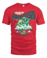 Cool Chameleon Color Me Impressed Retro Cloud Graphic Tshirt - red t-shirt on white background