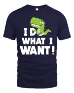 Sassy Baby T Rex I Do What I Want Diaper Graphic Tshirt - navy t-shirt on white background
